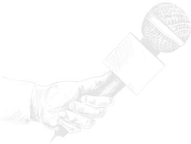 Hand holding microphone